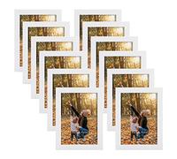 EXYGLO White 7x5 Photo Frames Set of 12, Multiple 5x7 Picture Frames for Wall & Tabletop Display