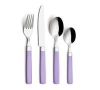 EXZACT 16 Piece Stainless Steel Cutlery Set Colour Handles Lilac