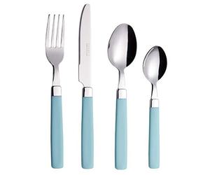 EXZACT 16 Piece Turquoise Cutlery Set Stainless Steel Flatware for 4 People