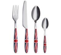 EXZACT 24pcs Union Jack Cutlery Set Stainless Steel Flatware Set for 4