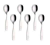 Exzact 6pc Kids Stainless Steel Spoons, Bunny Engraved Children’s Cutlery, Dishwasher Safe, 24 Months+