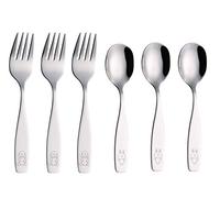 Exzact 6pcs Children Cutlery Stainless Steel Fork Spoon 24M+