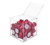 EXZACT Acrylic Coffee Capsule Cube 15cm Clear Pod Storage Box with Lid