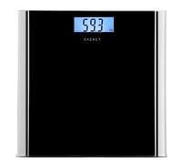 EXZACT Bathroom Scale Digital, Electronic Body Scale - Max.150kg - Switch between kgs/stones/lbs - High Precision, Backlight LCD Display (Black)