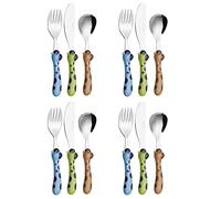 EXZACT Children Cutlery 12 pcs Stainless Steel Kids Giraffe 24M+