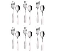 Exzact Children Cutlery 12pcs Stainless Steel Fork Spoon 24M+