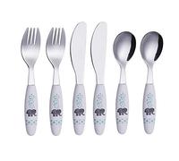 EXZACT Children Cutlery 6pcs Stainless Steel Kid Toddler Elephant