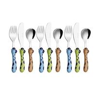 EXZACT Children Cutlery 9 pcs Stainless Steel Kids Giraffe 24M+