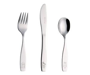 Exzact Children Cutlery Set 3pcs Stainless Steel Kids Toddler 24M+