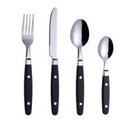 EXZACT Cutlery Set 24pcs Stainless Steel - with Rivet Craft Handles/Retro Style Flatware - 6 x Dinner Forks, 6 x DinnerKnives, 6 x Table Spoons, 6 x