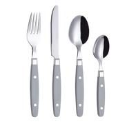 EXZACT Cutlery Set 24pcs Stainless Steel - with Rivet Craft Handles/Retro Style Flatware - 6 x Dinner Forks, 6 x DinnerKnives, 6 x Table Spoons, 6 x
