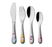EXZACT Kids Children Cutlery 4pcs Stainless Steel Cute Animals