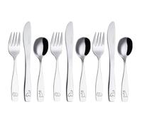 Exzact Kids Cutlery Set Stainless Steel 9pcs Engraved Dinosaur Toddler 24M+