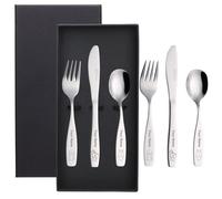 Exzact Personalised Children's Cutlery 6pcs Kids Name Lazer Engraved