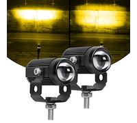 EXZEIT Led Driving Light for Motorcycle, Amber Light, High Low Beam Function Fog Lights Headlights for Bike Polaris Yamaha Can Am ATV UTV, 12/24V, 30W, 6000 Lumens 2 pcs (Amber Light)