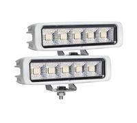 EXZEIT Waterproof Led Boat Lights, 2 pc 72W Deck/Dock Marine Lights 4000LMS 180°Flood Light, 6.3inch, 12/24 V Led Light Bar