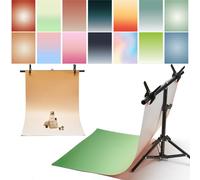 Exzycke 7PCS 14Patterns Gradient Photography Background Paper with Stand, 34x23in Double-Sided Photo Tabletop Backdrops Props for Food Jewelry Cosmetics Makeup