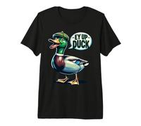 Ey Up Duck Derbyshire Pride - Cute Mallard with Flat Cap Premium T-Shirt