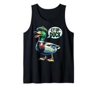 Ey Up Duck Derbyshire Pride - Cute Mallard with Flat Cap Tank Top