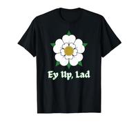 Ey Up Lad Yorkshire White Rose Dialect Design Value Graphic T-Shirt, Men, Black, S