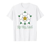 Ey Up Lad Yorkshire White Rose Dialect Design Value Graphic T-Shirt, Men, White, M