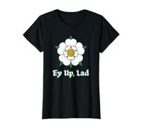 Ey Up Lad Yorkshire White Rose Dialect Design Value Graphic T-Shirt, Women, Black, XS