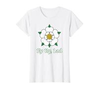 Ey Up Lad Yorkshire White Rose Dialect Design Value Graphic T-Shirt, Women, White, L