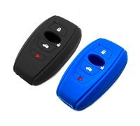 EYANBIS Silicone Key Fob Cover Fit for Subaru Forester WRX Sti Outback XV Crosstrek Impreza BRZ Ascent Legacy 4 Button Keys | Car Accessories | Remote Key Protection Case - Black & Blue