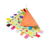 Eyand NO Crinkle Sound Tag Blanket Baby Comfort Blanket Cute Soft Kids Teething Toy Newborn Gift Birthday Present (Green Dot)