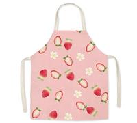 Eyands Strawberry Child Apron for Cooking Baking - Cute Pattern Linen Kitchen Apron for Kids, Cooking Painting Gardening Apron