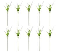 Eyccier 10Pcs Artificial Lily of The Valley, 14 Inch White Faux Flowers Bell Orchid Wedding Bouquet May Flower for Home Wedding Party Garden