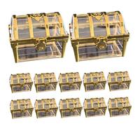 Eyccier 12Pcs Mini Treasure Chest, Unbreakable Plastic Small Treasure Chest, Portable Small Candy Boxes Storage Container for Wedding Baby Shower Birthday Party
