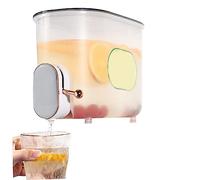 Eyccier 1PC Drink Dispenser With Tap, 5L Fridge Jug Drinks Chiller Beverage Dispenser with Tap for Teas Juices Water Milk Fruit Teapot (Grey with Gold Faucet)