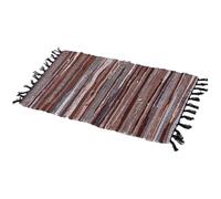 Eyccier 1PC Rag Rug, 20x32 Washable Non-Slip Reversible Braided Rugs, Dirt-Proof Multi-Color Striped Woven Rug for Bedroom, Living Room, Kitchen and Laundry Room, Brown