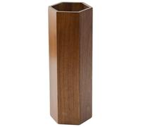 Eyccier 1PC Umbrella Holder for Entryway, 7.5x19 Inch Wood Umbrella Bucket, Vintage Brown Hexagonal Canes Walking Sticks Holder for Home Office.