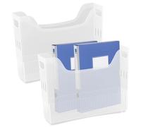 Eyccier 2Pcs File Organizer Box 4x13x10in Clear Opening Rolling Storage Bin with Handle U-shaped Tall Narrow Storage Bin for Photo, Toy, Craft Organization and .