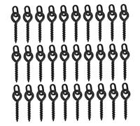 Eyccier 30PCS Bait Screw Fishing Carp Boilie Bait Screw with Round Link Loop Swivels Tackle Accessories 12MM