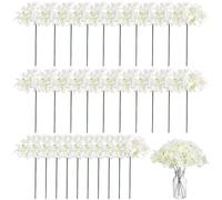 Eyccier 30Pcs White Hydrangea Artificial Flowers, 15 Inch Long Realistic Silk Hydrangea Flowers with Stems for Wedding Centerpieces, Home, Garden, Party Decoration.