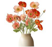 Eyccier 6Pcs Poppies Flowers Artificial, 24 Inch Real Touch Fake Poppies with Long Stem, Red Artificial Flowers for Wedding Home Party Table Decor