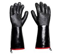 Eyccier BBQ gloves, long heat and fire resistant gloves, oil and water resistant, for barbecue (Medium 17.7")..