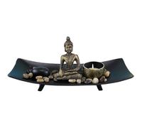 Eyccier Buddha Statue, Miniature Zen Garden Decor with Incense Holder, Incense Burner, Sticks for Meditation, Office, Yoga Decor, Spiritual Decoration.
