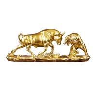 Eyccier Bull Statue, Gold Wall Street Bull Statue for Finance Office, Stock Market Gifts & Forex Accessories