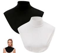 Eyccier Fake Turtleneck for Women 2Pcs Modal Cotton Solid Thermal Detachable Fake Collar Privacy Protection East Matching Faux Turtleneck Women..