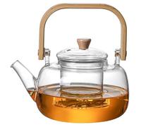 Eyccier Glass Teapot With Infuser 34 Oz/1L Glass Tea Kettle Tea Pot Glass Teapot for Stove Top, Induction Top, Clear Glass Tea Pot with Infusers for Loose Tea, Blooming Flower Tea
