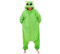 Eyccier Onesie Adult One-piece Cute Cartoon Alien Costume Breathable Warm Onesie Pajamas with Button Toothless Onesie for Women Men Halloween M
