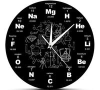 Eyccier Wall Clock Educational Periodic Table of Elements Chemical Symbols Silent Classroom Clock Creative Chemistry Gifts for Home School, 12 Inch..