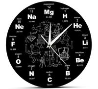 Eyccier Wall Clock Educational Periodic Table of Elements Chemical Symbols Silent Classroom Clock Creative Chemistry Gifts for Home School, 12 Inch.