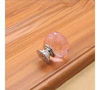 EYCFSJ Crystal Drawer Knobs 8Pcs Crystal Handle Single Hole Diamond Spherical Glass Transparent 30Mm Drawer Cabinet Door Handle Pink