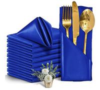 Eychei Satin Napkins, Royal Blue, 17" x 17", 50 Pieces