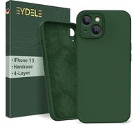 EYDELE Quadruple Protection for iPhone 13 - Hardcase | Microfiber Lining | Silicone Coating & Anti Fingerprints - Shockproof Case in Fir green